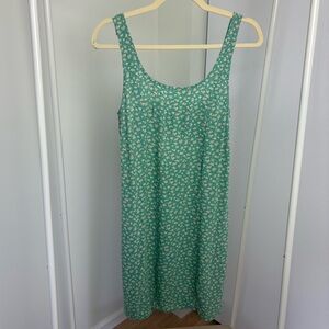 American Eagle Tall Size Green Floral Dress